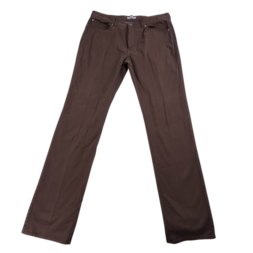 Peter Millar Mens Brown Five Pocket Twill Pants Straight Leg 36x34 MS17B93